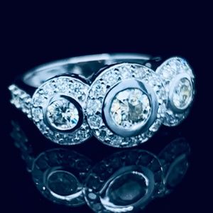 Heirloom / Estate 1.80 CTTW Custom Deco Diamond Ring - 14K White Gold
